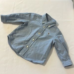 Ralph Lauren Baby: Blue Long Sleeve Button Up Top Size 9M